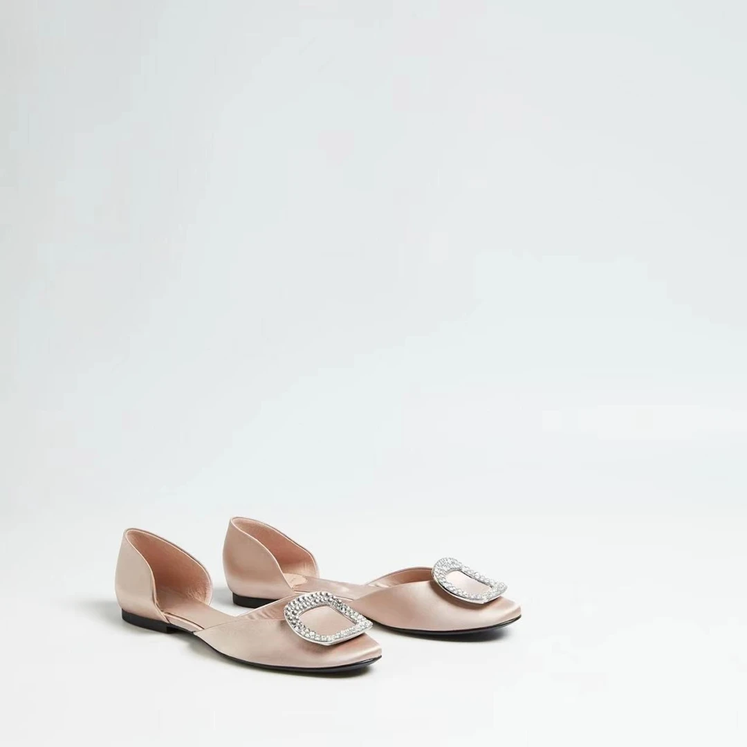 时尚浅口包头平底气质优雅后包女士单鞋