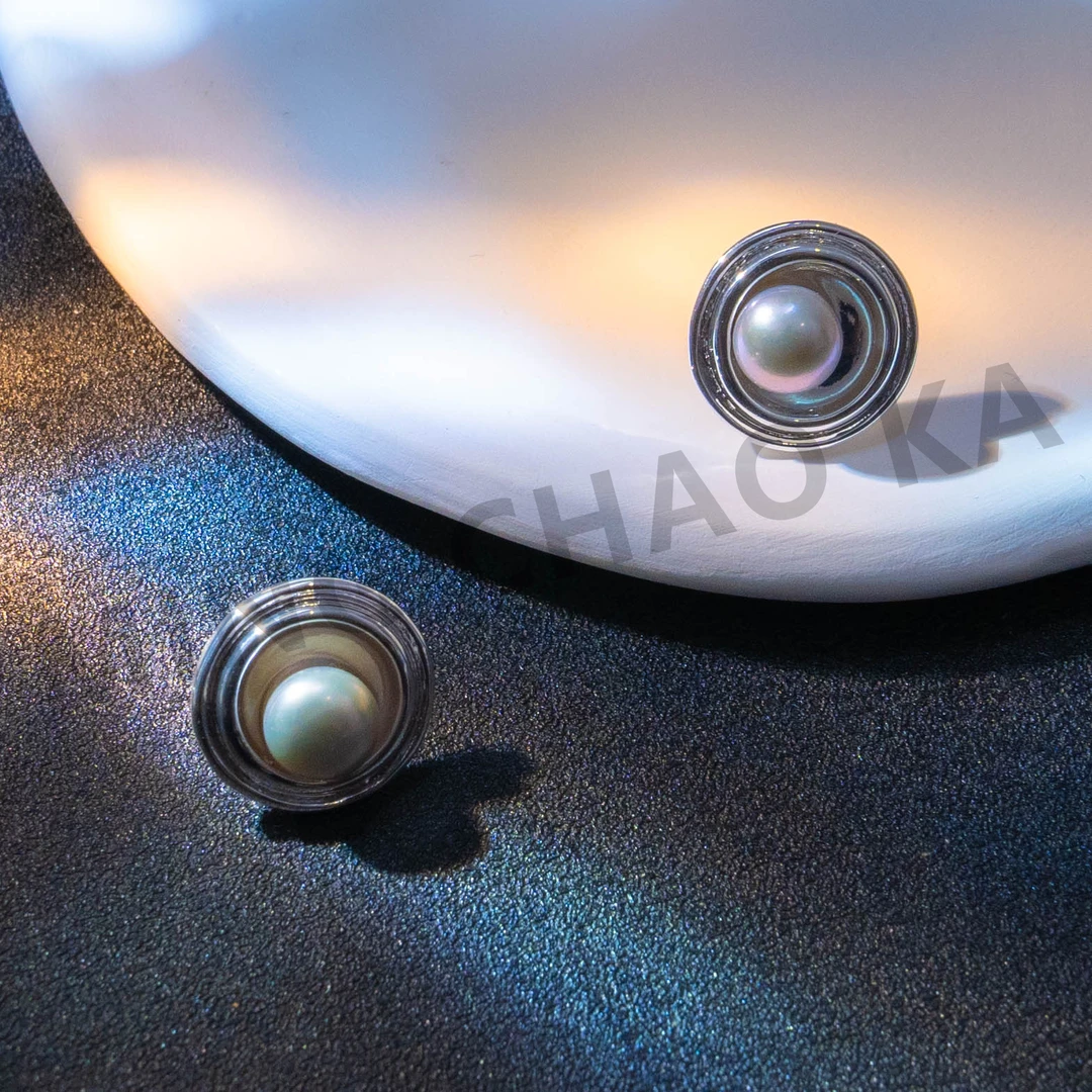 铜合金耳饰 铜合金耳饰小众草帽珠珠耳环