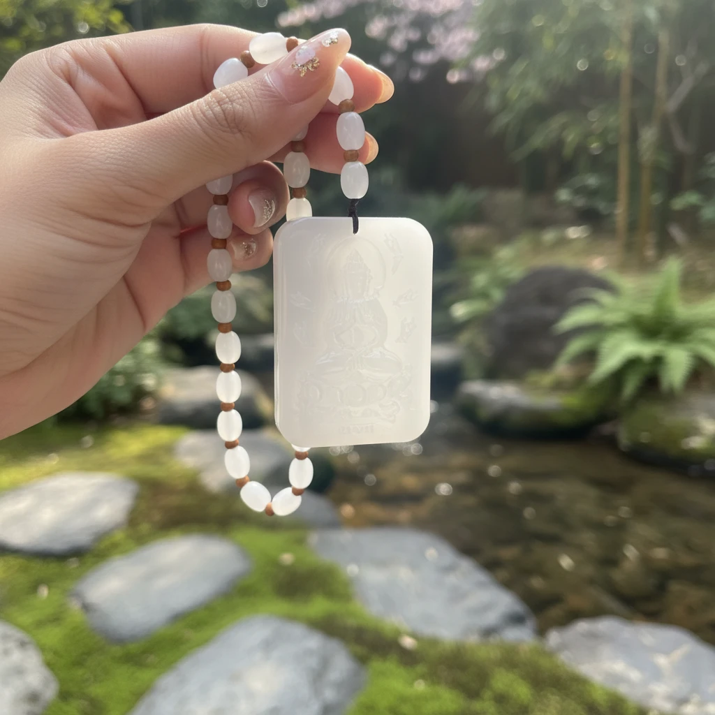 青海料 千手观音吊坠带珠链