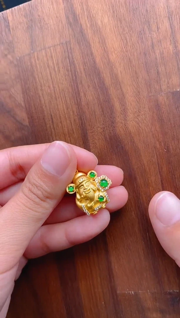 【闪购商品】翡翠吊坠(不含链)银S925镶嵌财神