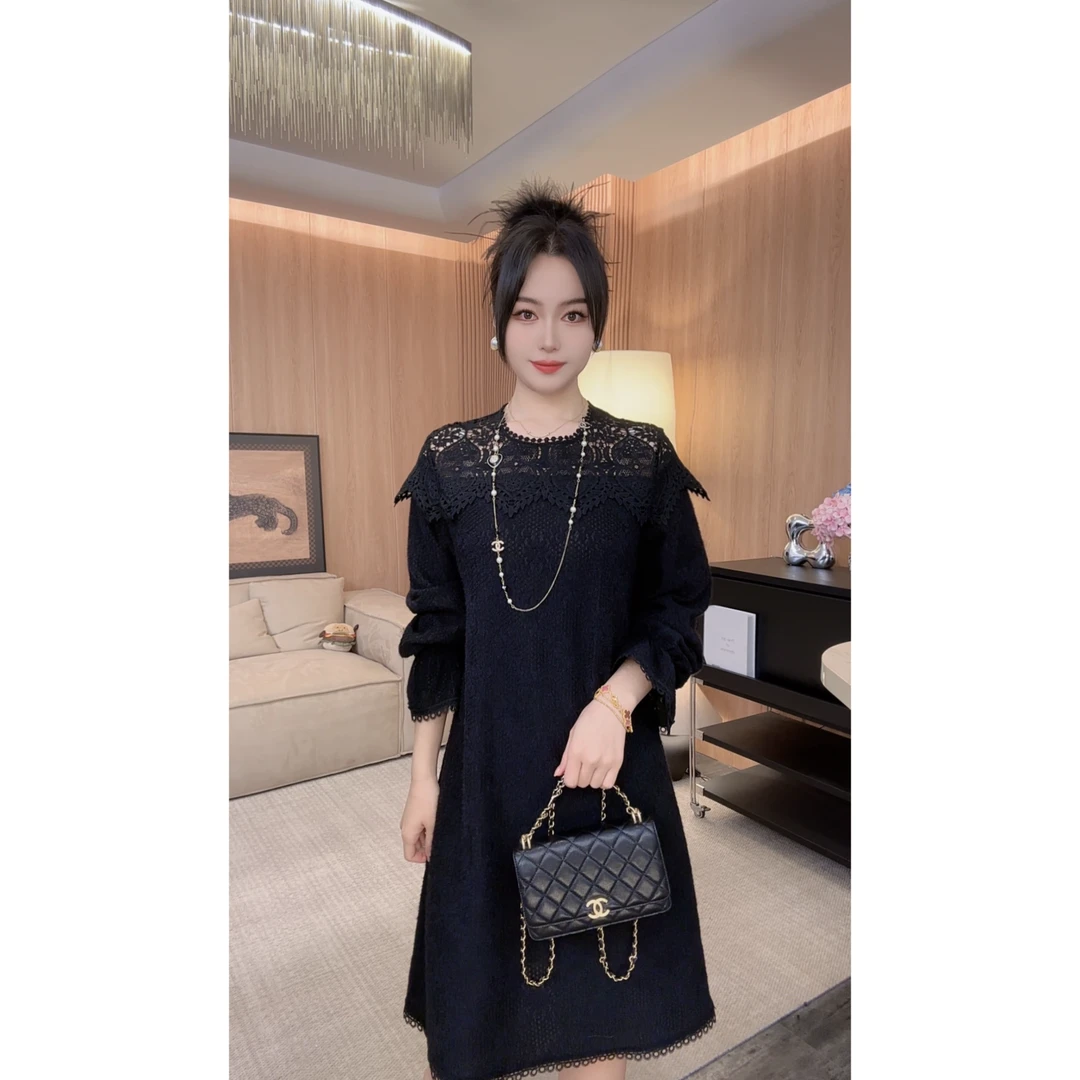 28811 鱼鱼严选大码时尚连衣裙女气质新款胖MM遮肉显瘦 百搭 裙子