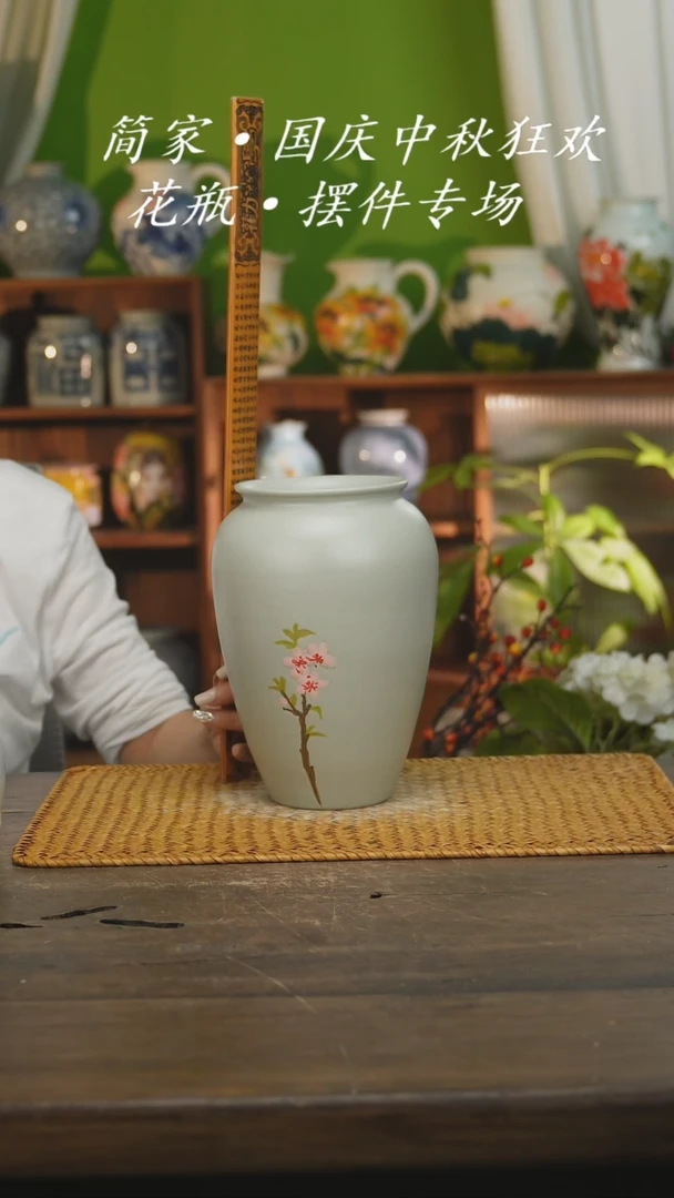 瓷片景德镇纯手工手绘花器摆件
