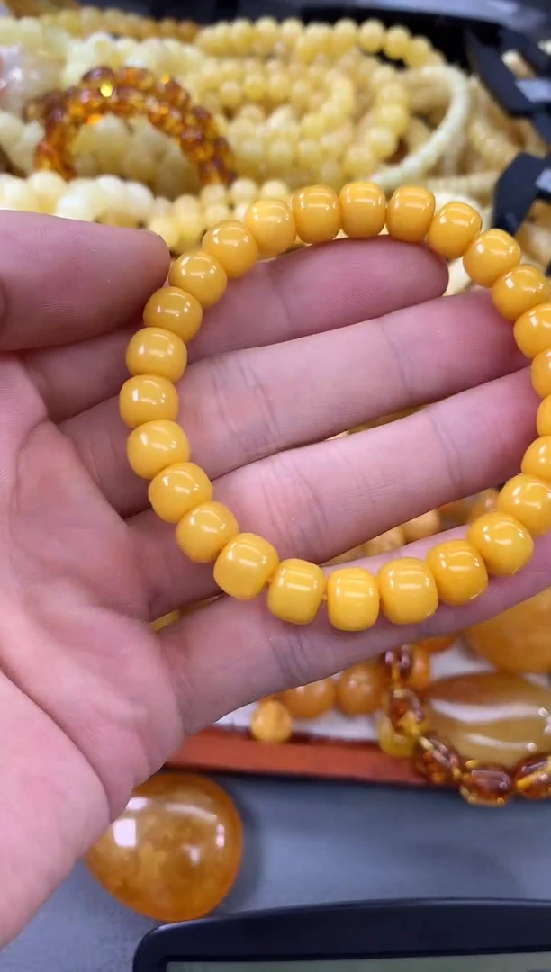 未镶嵌蜜蜡裸石手串