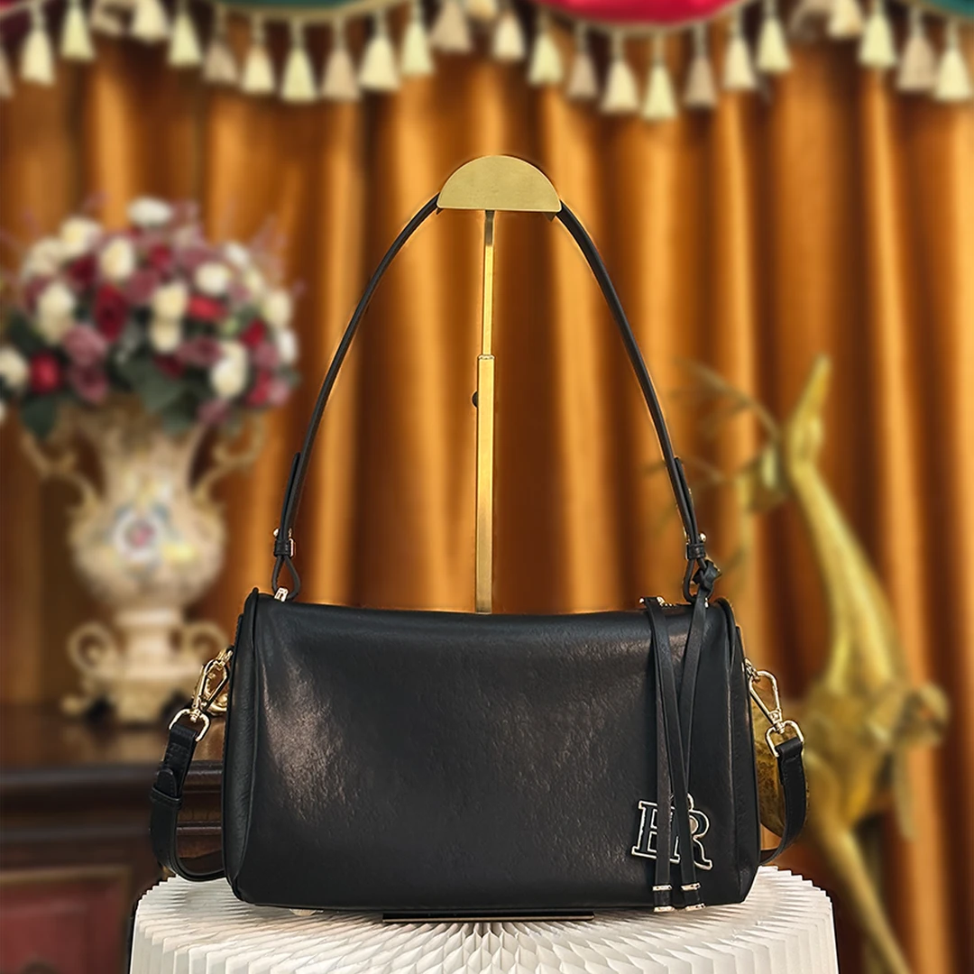 【小颜定制】新款复古植鞣皮饺子包时尚百搭斜挎波士顿包L21-81738#