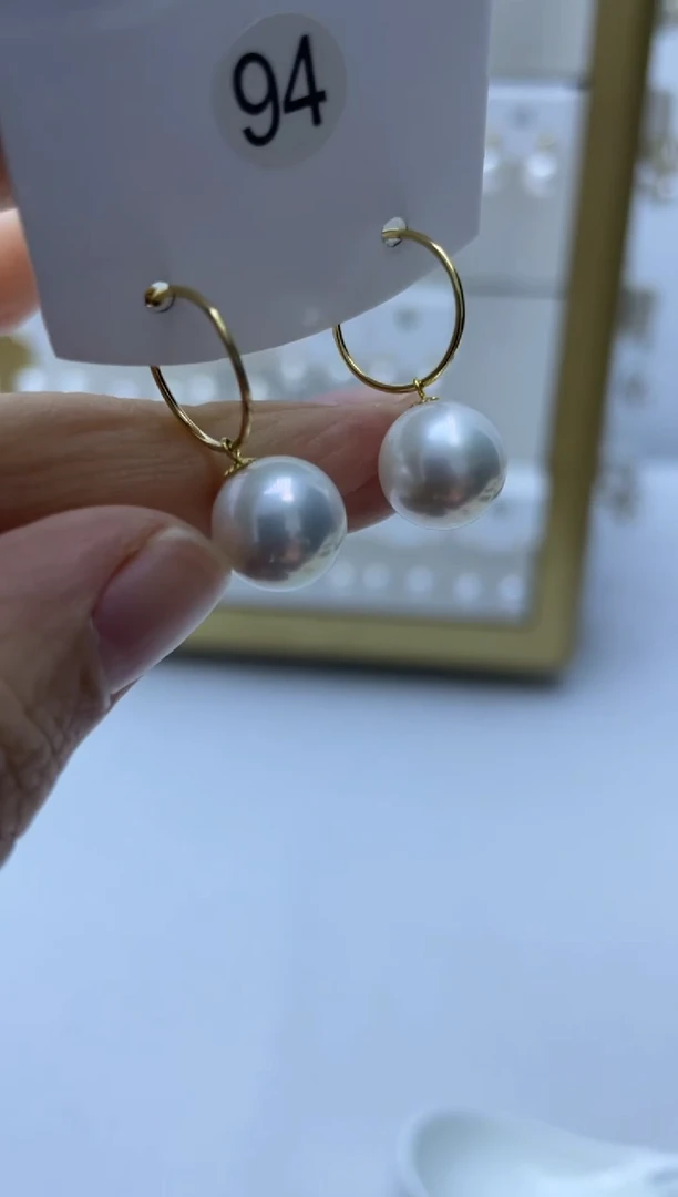 18K金镶嵌耳饰淡水珍珠94