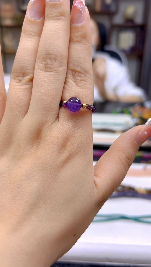紫晶戒圈未镶嵌DIY款J109