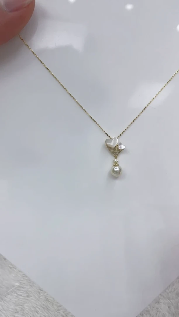 【闪购商品】海水珍珠颈饰银S925镶嵌海水珍珠项链