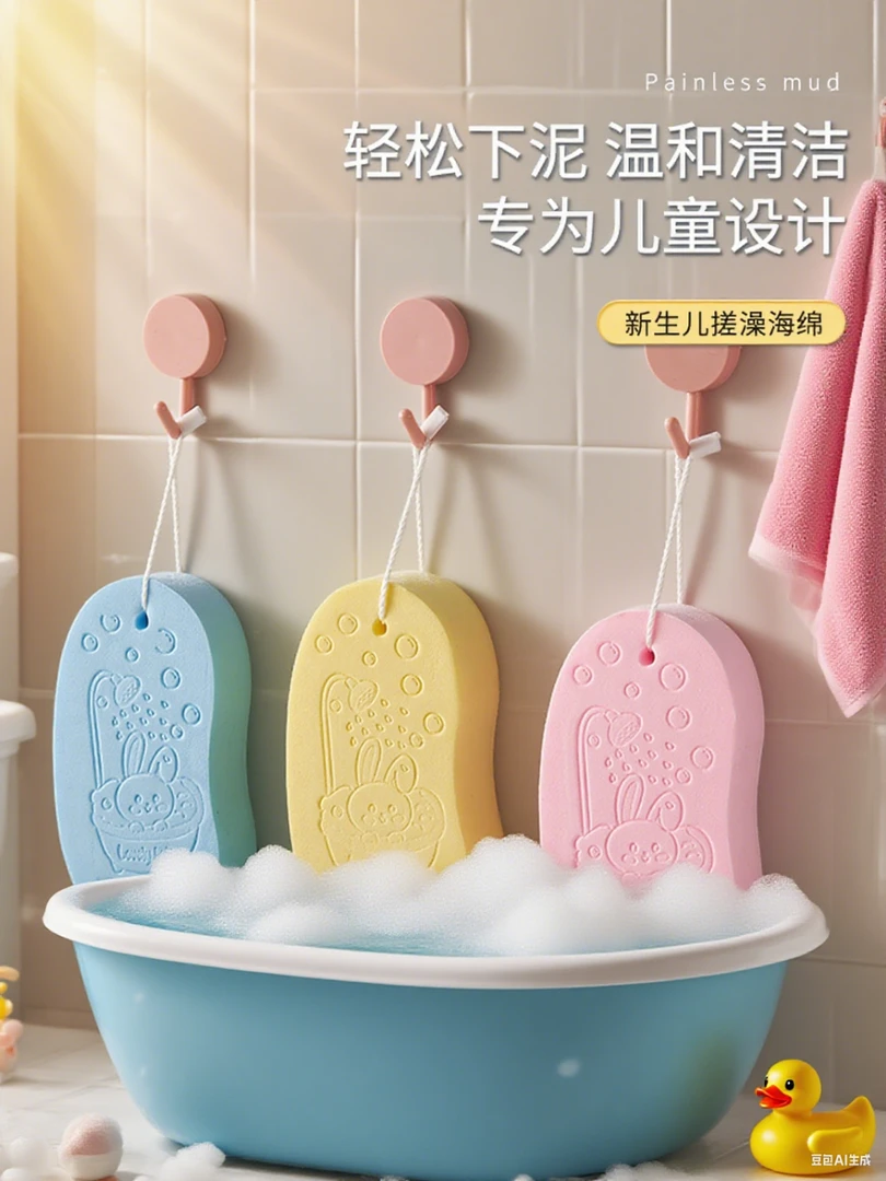 儿童搓澡巾搓泥宝宝神器婴儿女专用洗澡海绵后背搓灰不伤皮肤