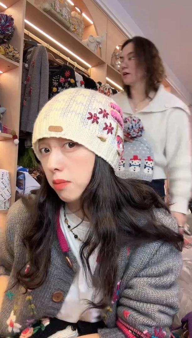 羊毛白色小香风55头围