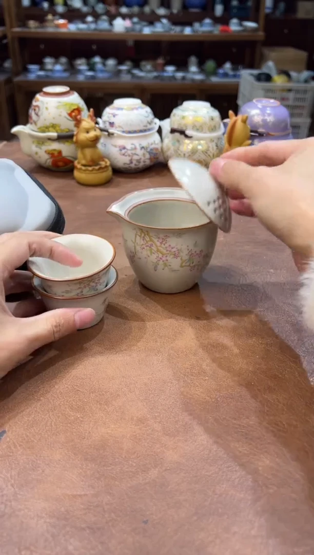 真的很便宜会开片的旅行茶具