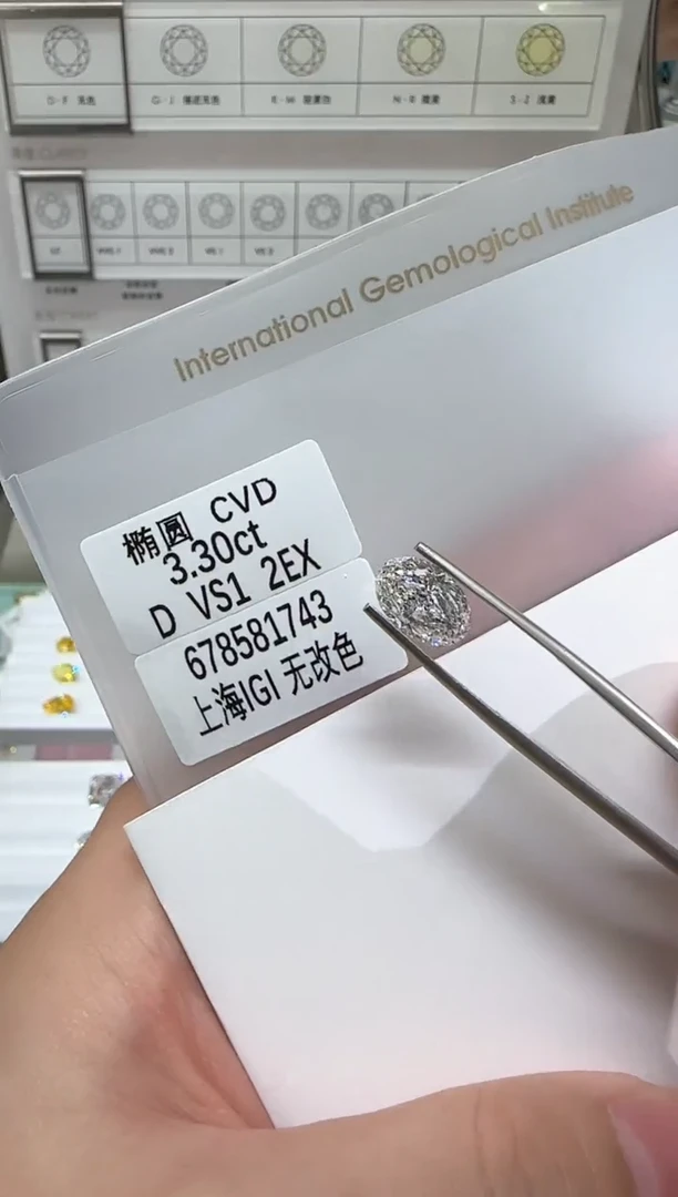 【闪购商品】实验室培育钻石未镶嵌3.30ct先鉴赏，再定制！
