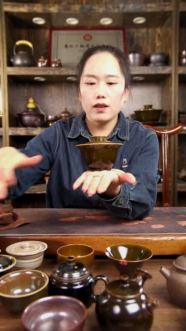 楠**晃原矿釉瑕疵盖碗