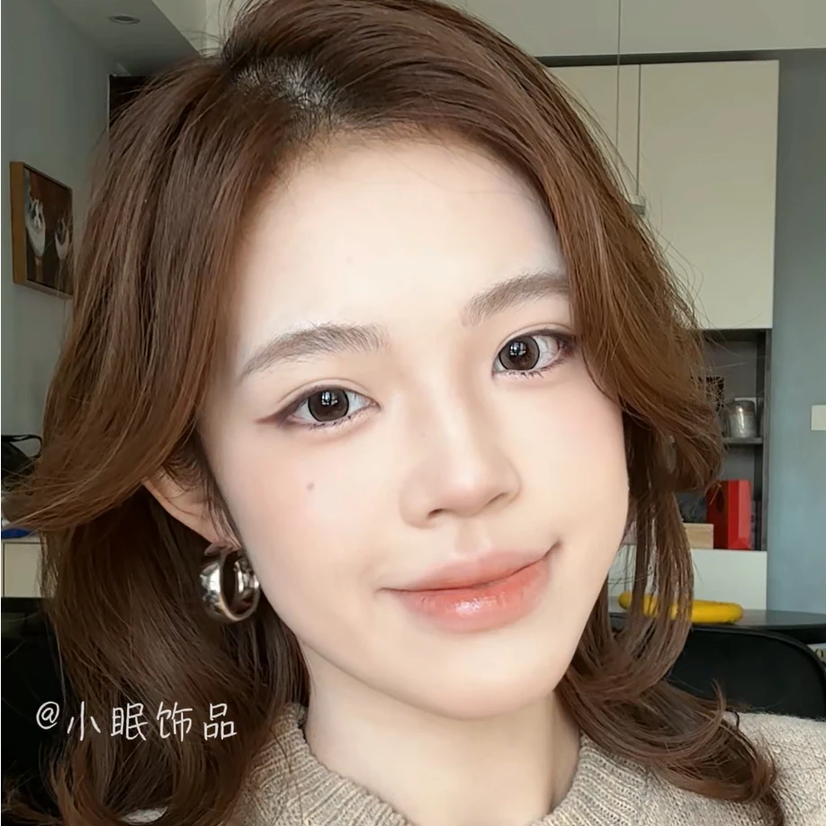 合金耳饰 金属感圆圈耳环耳圈欧美风高级感潮冷淡风时尚简约耳饰