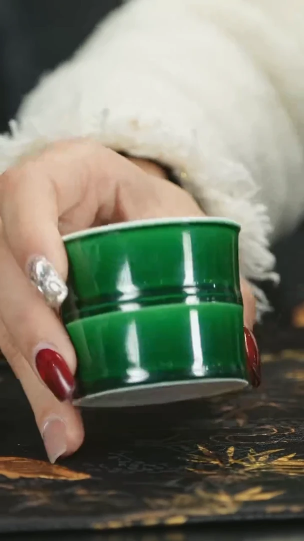 【闪购商品】瓷唐里郎窑绿竹节主人杯