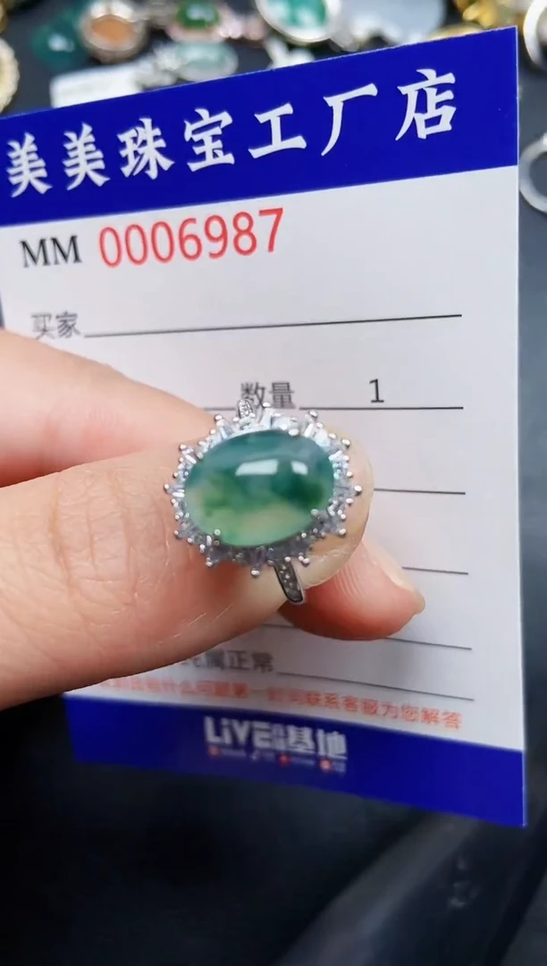 翡翠银S925镶嵌颈饰6987