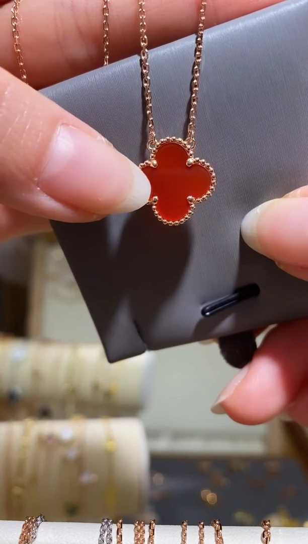 【闪购商品】玛瑙/玉髓项链18K金镶嵌项链