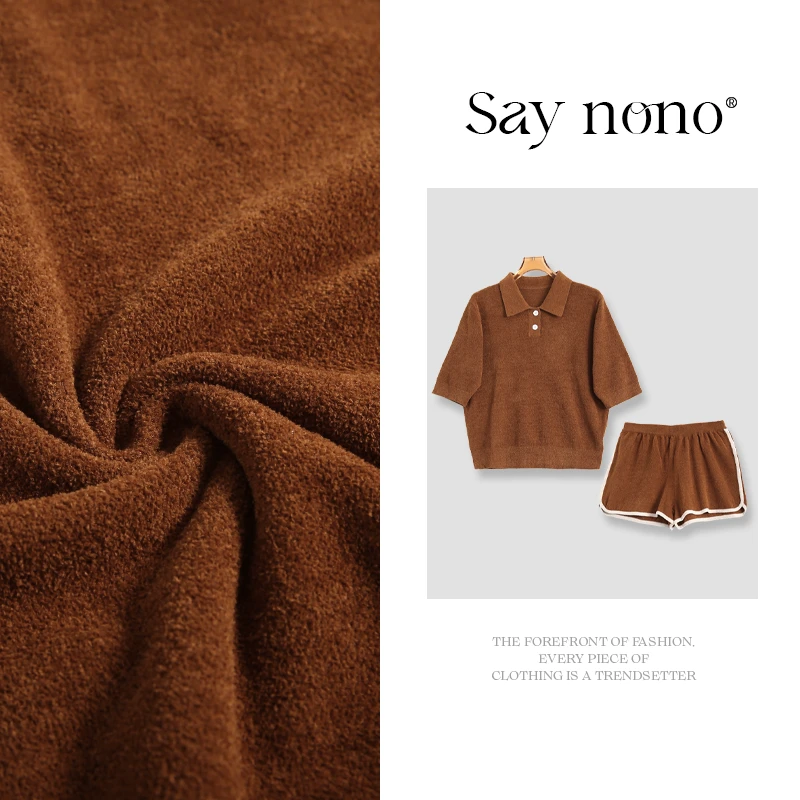 懒猫nono│Saynono POLO领短袖上衣+短裤套装/XXYMH5250