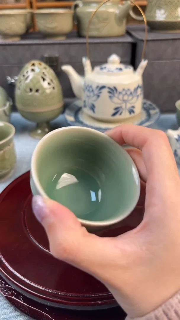 壶耀州窑·素面青瓷小茶盏