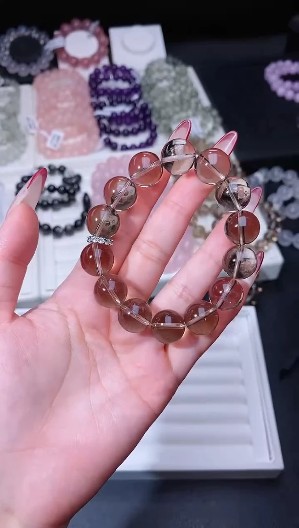 【闪购商品】水晶手链合金122.73茶晶手串 多样性发其一