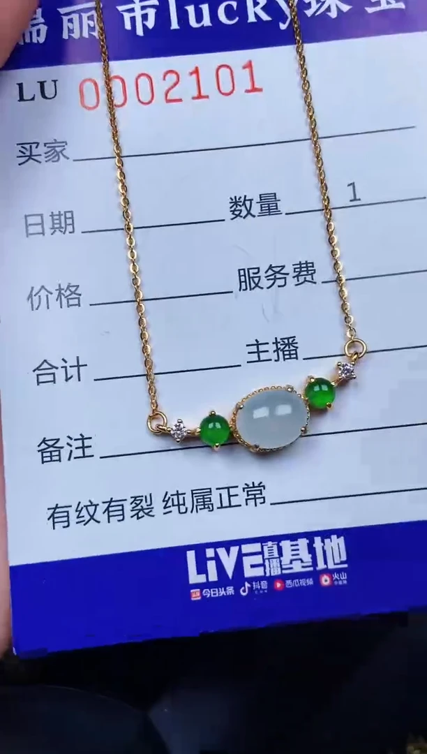 翡翠银S925镶嵌颈饰2101