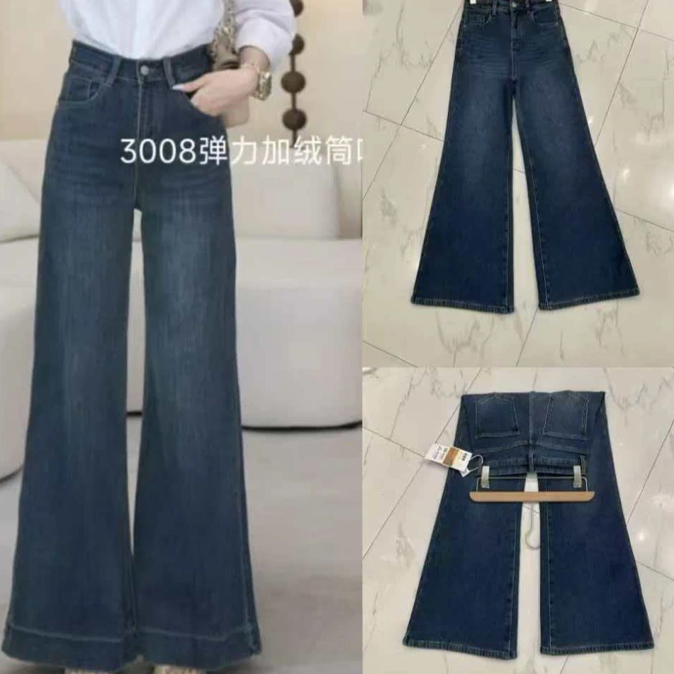 3008弹力加绒牛仔裤  XL码裤长99左右  DJE