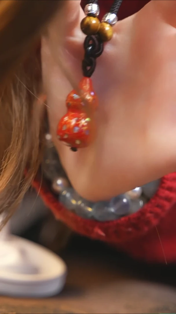 【闪购商品】红金大漆紫光檀螺钿小脖挂