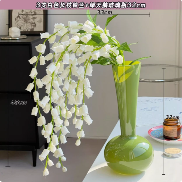 轻奢现代长枝铃兰仿真花风铃花假花摆设客厅餐桌单枝插花瓶装饰品