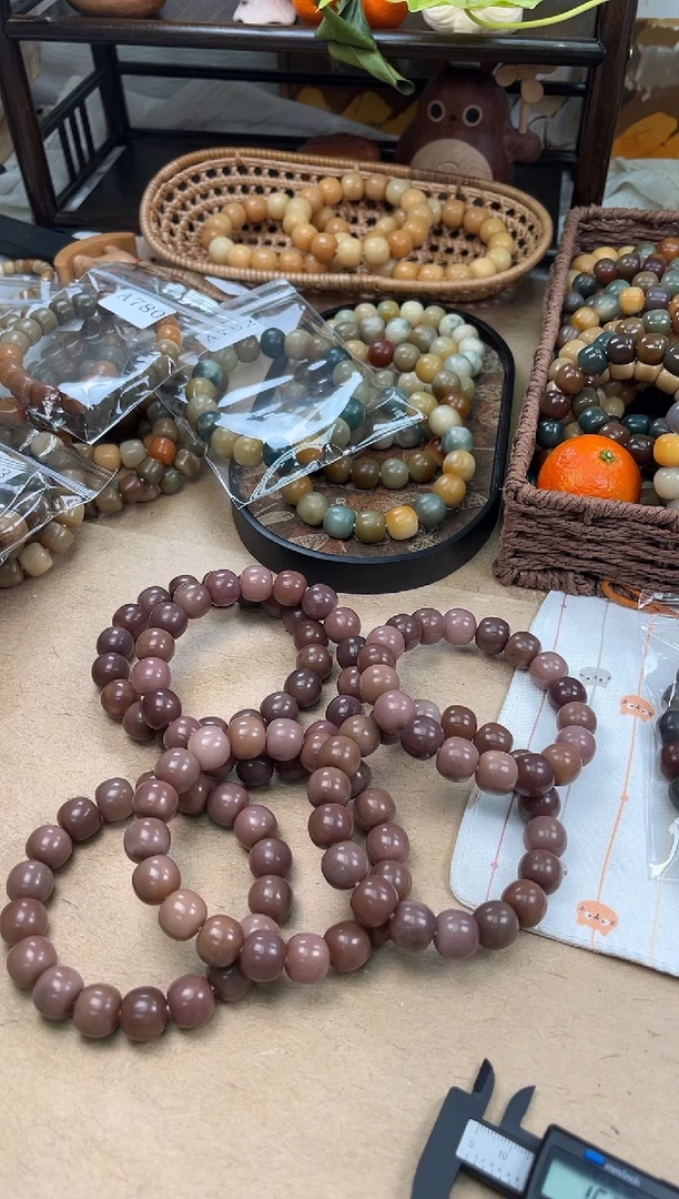 手串菩提根/象牙果a722卡15 干磨玫瑰微瑕