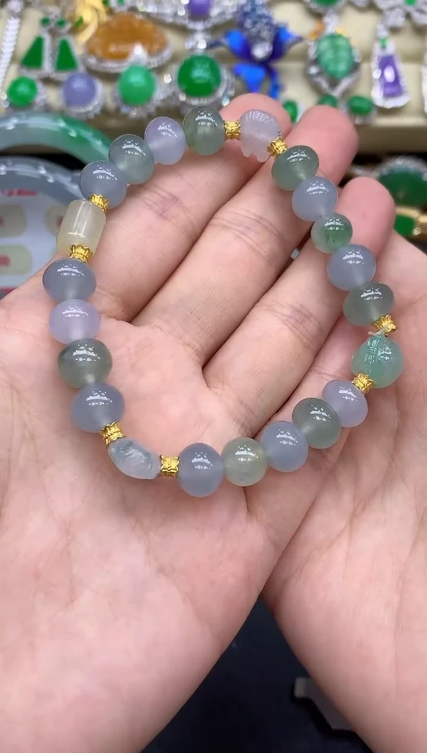 18K金镶嵌手链翡翠282-中国好珍宝