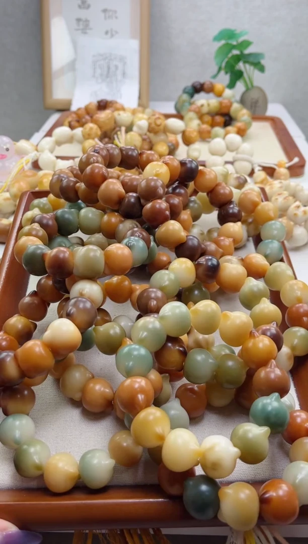 菩提根/象牙果手串干磨猫猫头22瑕疵不补随机