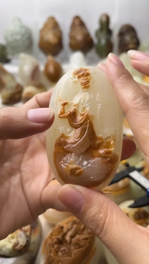 石材古青石棉纹正常不退换观音微瑕