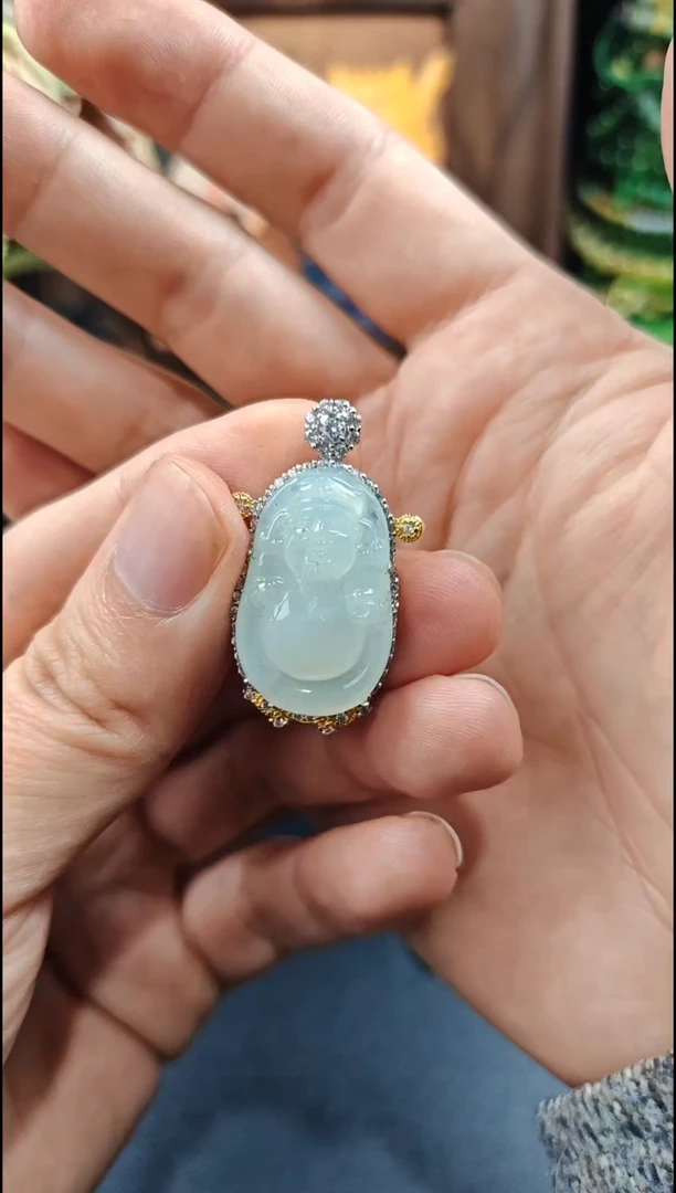 颈饰银S925镶嵌翡翠翡翠颈饰S925银镶嵌