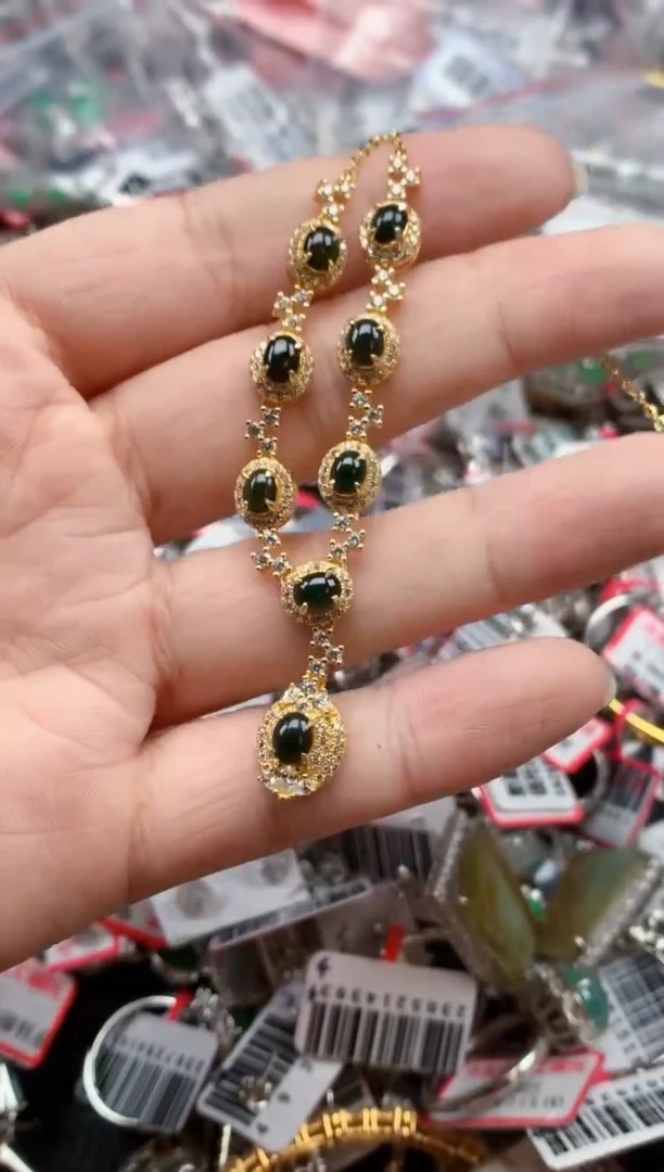 银S925镶嵌戒指翡翠天然A货缅甸翡翠