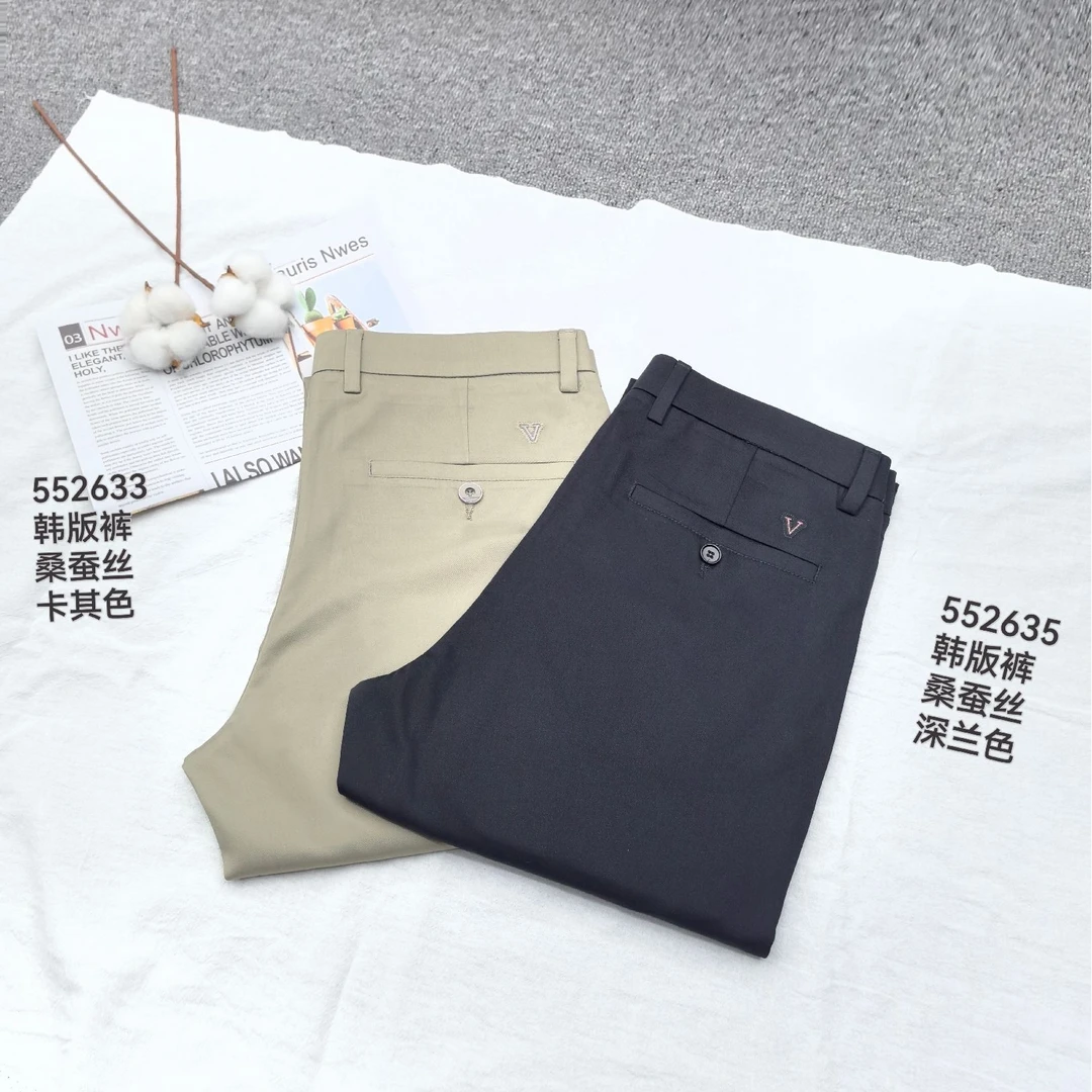 【保罗盟口】春夏新款男士直筒弹力免熨西裤锦氨中高腰商务休闲男裤