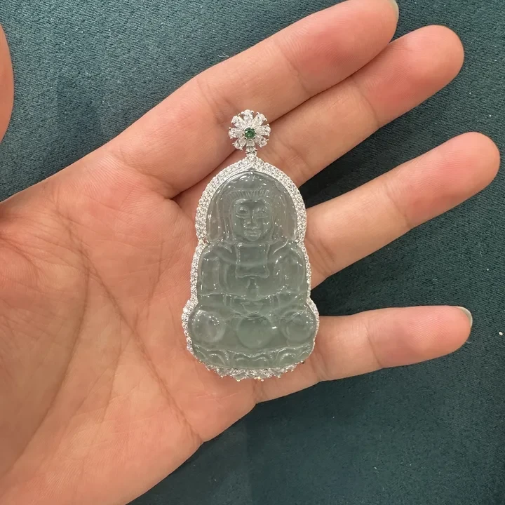翡翠观音吊坠拍一个发一个多样性发货-593018