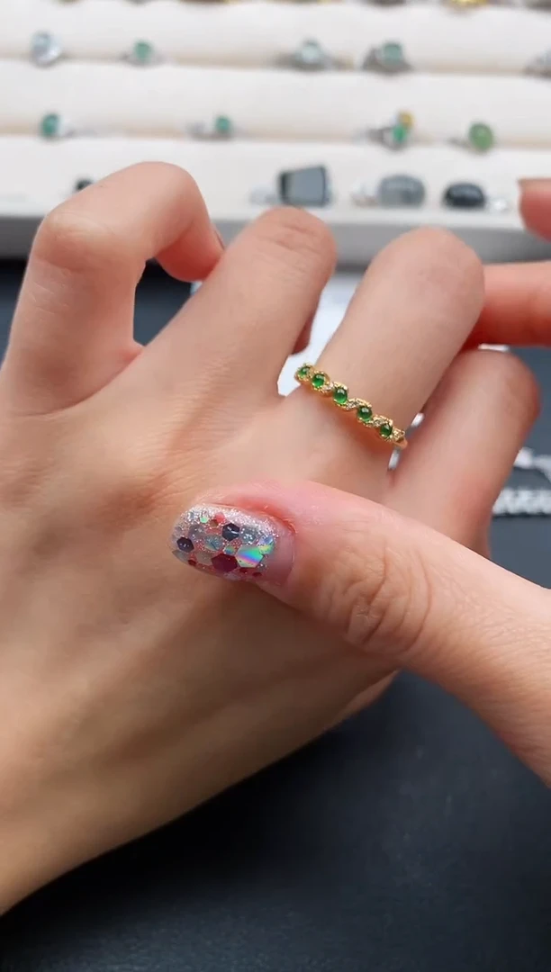 银S925镶嵌戒指翡翠7777777+8