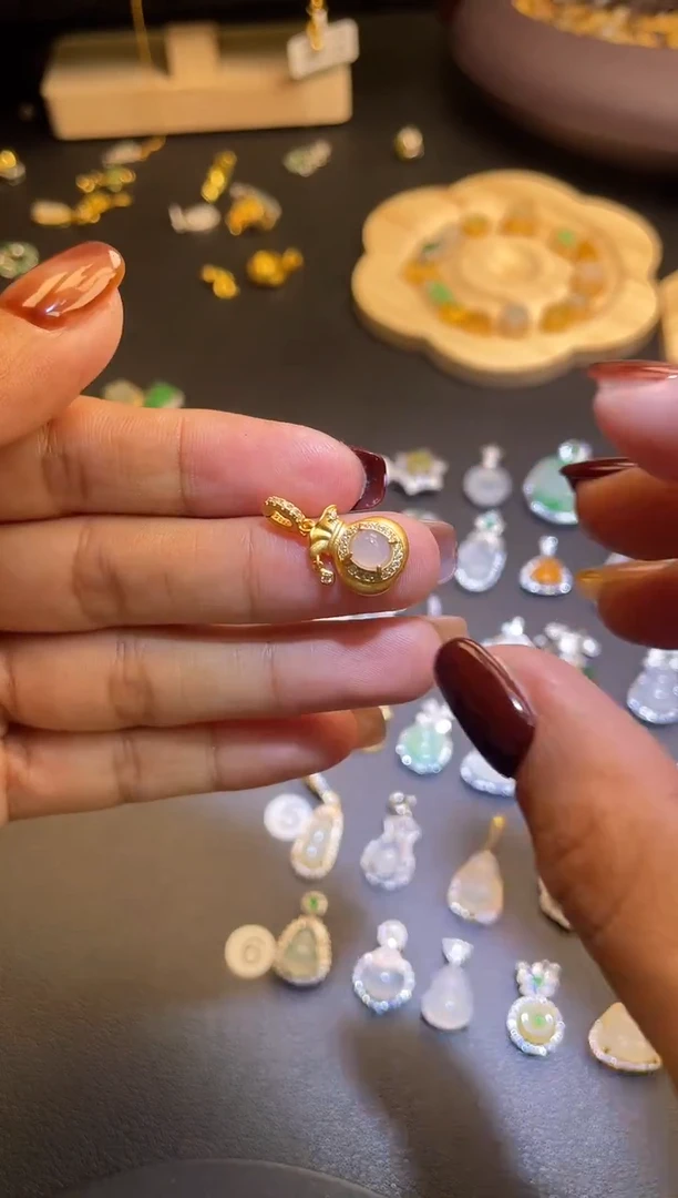 吊坠(不含链)银S925镶嵌翡翠1