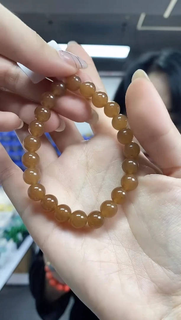 【闪购商品】和田玉（糖玉）手串未镶嵌多样性发其一颜色微差