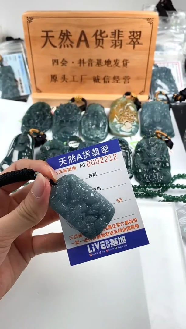 颈饰未镶嵌翡翠 多样性随机一件发货 浅色九龙牌38