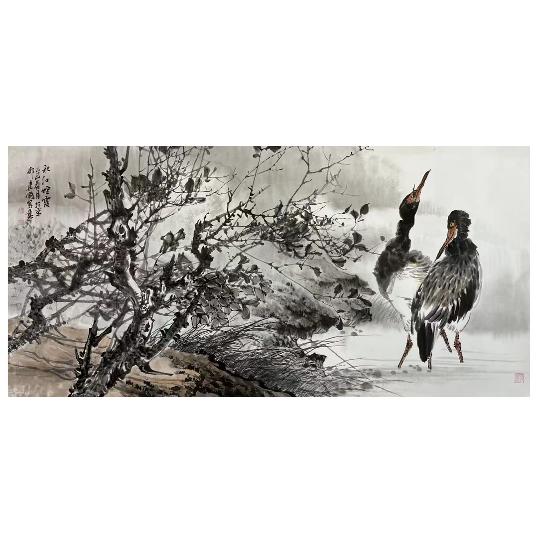 施老师水墨写意花鸟国画作品