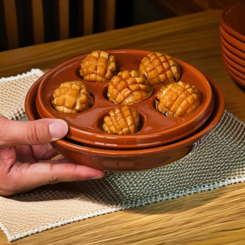 法式蜗牛盘子陶瓷蜗牛烤盘巴贝拉烤箱用微波炉专用烤盘餐具家用盘