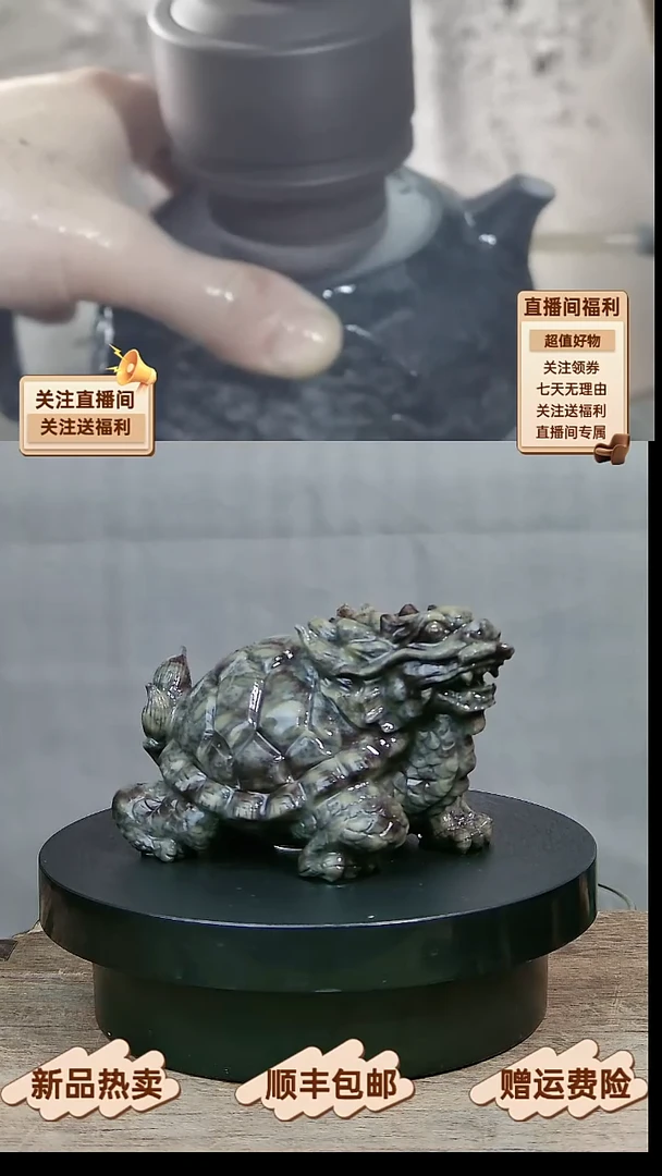 5 天然米粒石豹纹茶宠龙龟