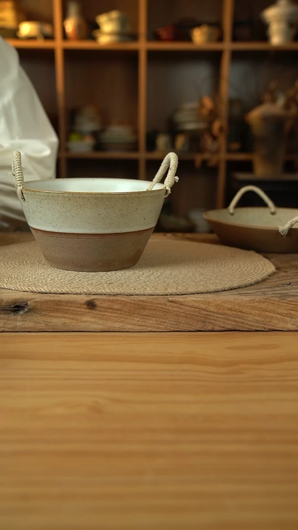 奶奶系列的7.5英寸拼色麻绳桶1个