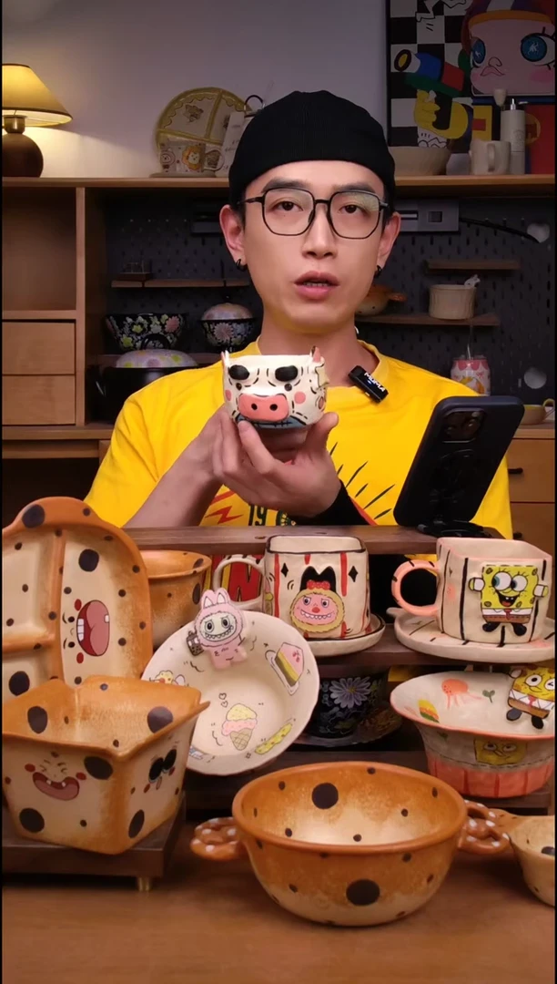 杯子景德镇可爱设计师款陶瓷