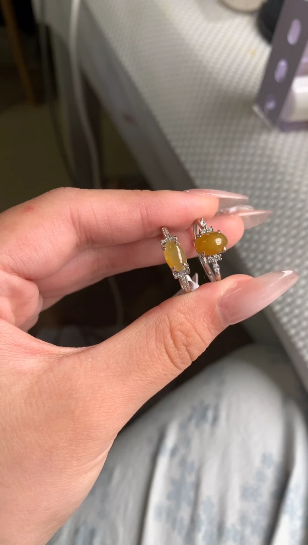 银S925镶嵌戒指翡翠7