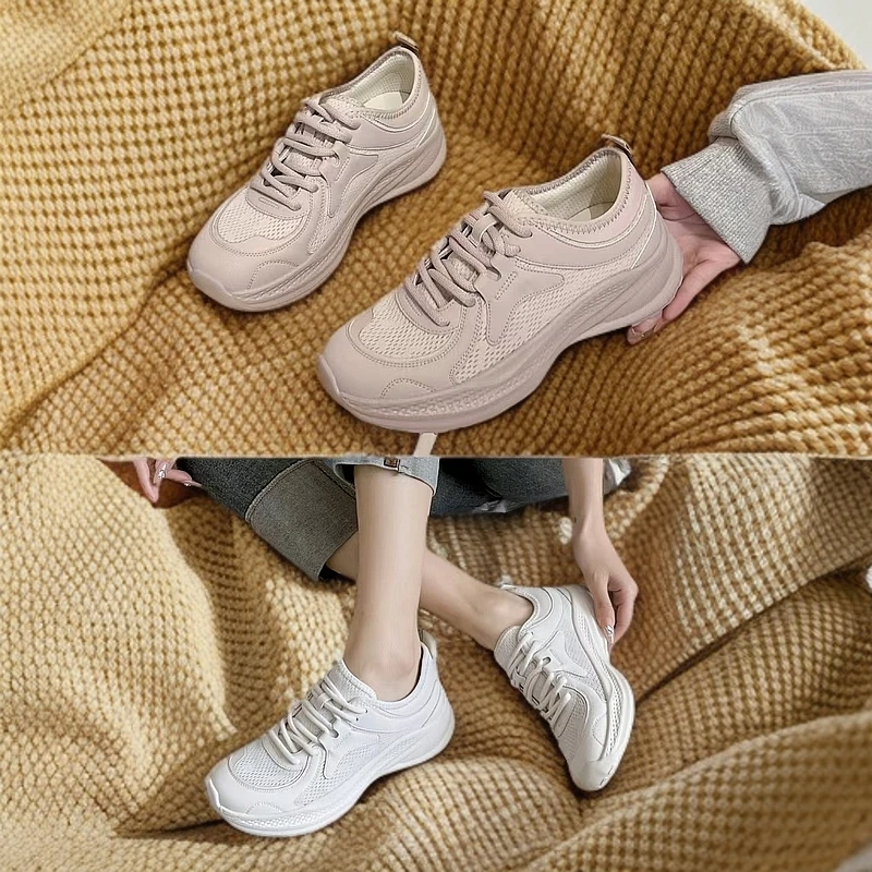 夏季软底透气单鞋春季时尚厚底板鞋女鞋轻职风系带圆头纯色