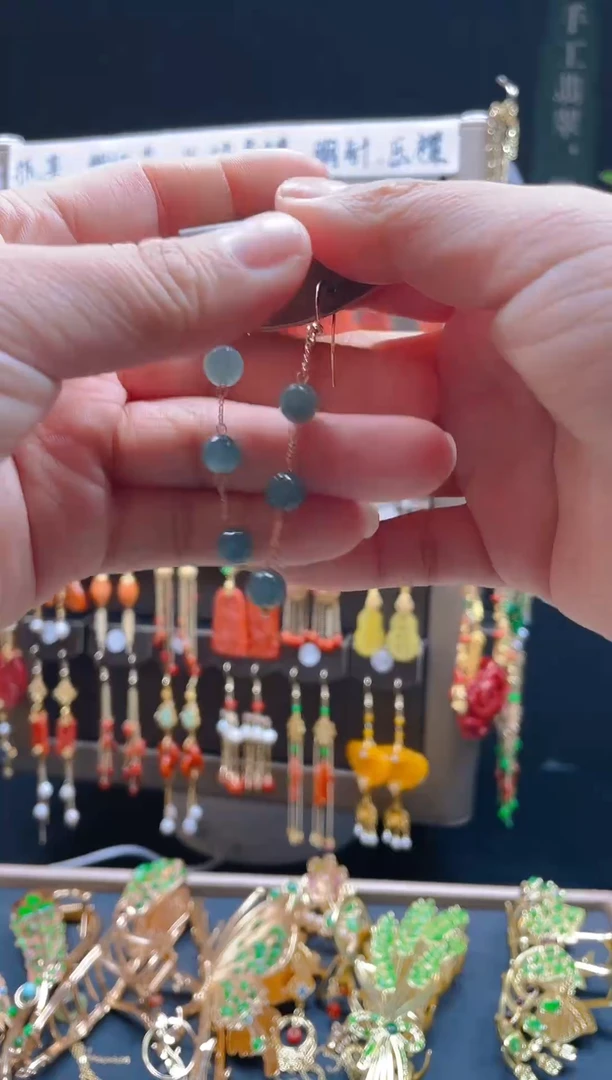 【闪购商品】翡翠耳饰合金074翡翠饰品