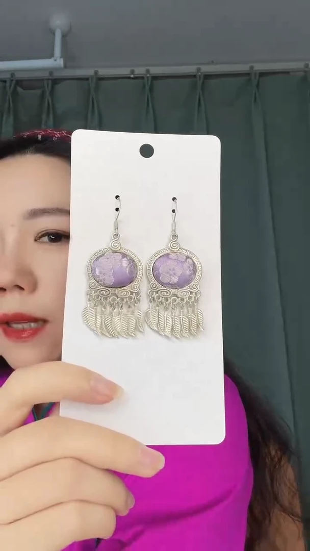 纯铜锆石合金耳环