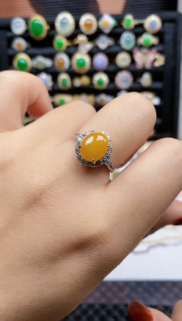 银S925镶嵌戒指翡翠184