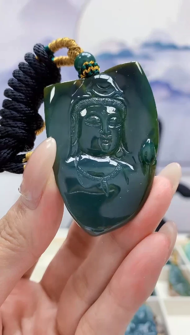 定制翡翠未镶嵌5028MM-毛货挂件117